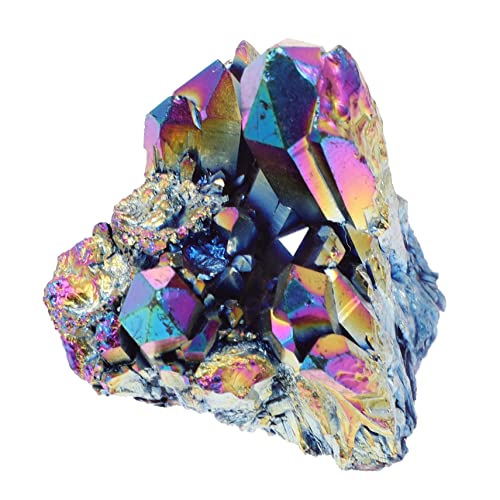 EXCEART Kristall-Cluster-edelstein Edelsteinverzierung Kristall Regenbogen Cluster-Kristalle Steine Natürliches Gestein Kristall-Cluster-geode Heilung Weißer Kristall Anzeige Haushalt von EXCEART