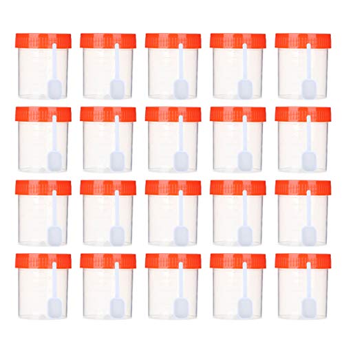 EXCEART Probe Probenahme Tasse 50Pcs 40Ml Kunststoff Specimen Tassen Hocker Verschlossenen Behältern Sterile Probenahme Tassen mit Spirale Abdeckung für Labor Medizinische Verwenden von EXCEART