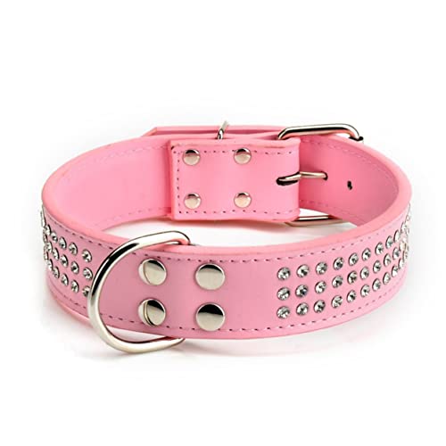 EXCEART PU-Hundehalsband hübsche Hundehalsbänder kleine Hundehalsbänder rosa Hundehalsband Strasssteine Strass hundehalsband verstellbares Hundehalsband Perlmutt erröten von EXCEART