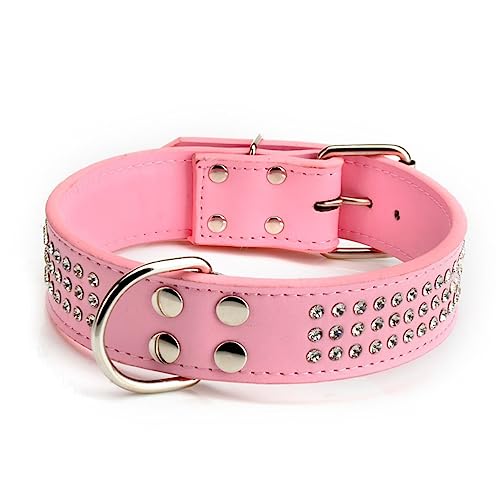 EXCEART Strass Hundehalsband Verstellbares Hundehalsband Pu Erröten von EXCEART