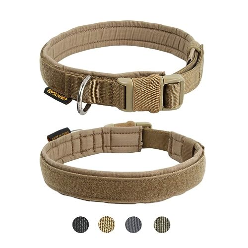 EXCELLENT ELITE SPANKER Welpenhundehalsband Nylon Verstellbares Hundehalsband Weiches gepolstertes Hundehalsband für kleine Hunde Haustier(Braun-L) von EXCELLENT ELITE SPANKER