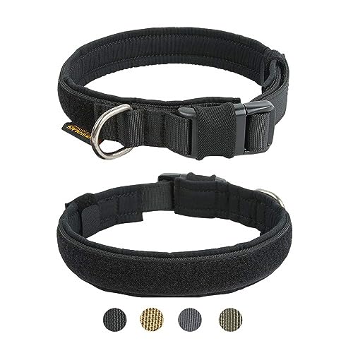 EXCELLENT ELITE SPANKER Welpenhundehalsband Nylon Verstellbares Hundehalsband Weiches gepolstertes Hundehalsband für kleine Hunde Haustier(Schwarz-L) von EXCELLENT ELITE SPANKER