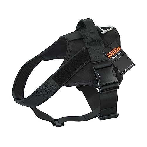 EXCELLENT ELITE SPANKER Hundegeschirr Taktisches Hundegeschirr Ausbildung Service Dog Weste Arbeiten hundegeschirr verstellbar Hund Weste Für Mittelgroße Und Große Hunde(BLK-S) von EXCELLENT ELITE SPANKER