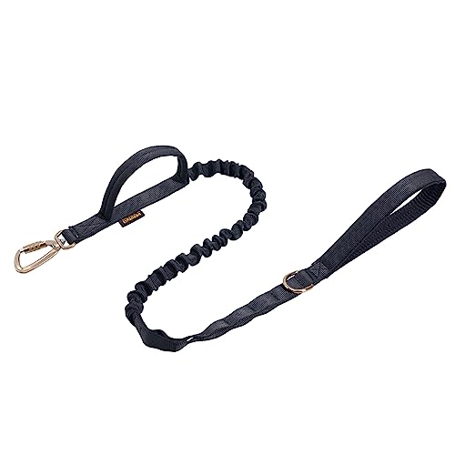 EXCELLENT ELITE SPANKER Hundeleinen Military Leash Dog Tactical Bungee Dog Leash Tactical Dog Leash Elastic Dog Rope Leads with 2 Control Handle(Schwarz) von EXCELLENT ELITE SPANKER