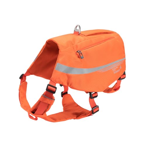 EXCELLENT ELITE SPANKER Nylon Hund Rucksack mit Griff, Taschen mit Reißverschluss & No Pull D-Ringe, leichte Wanderausrüstung für Hunde Jagd Camping Reisen（ORG） von EXCELLENT ELITE SPANKER