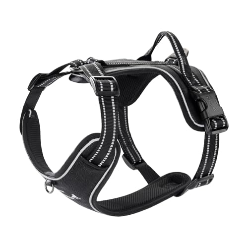 EXCELLENT ELITE SPANKER Nylon reflektierende Hundeweste einstellbar Keine Pull leichte Eva gepolsterte Weste Namensschild-Front-Clip Service Hundegeschirr mit Schnalle für mittlere große Hunde(BLK-L) EXCELLENT ELITE SPANKER Nylon reflektierende Hundeweste einstellbar Keine Pull leichte Eva gepolsterte Weste Namensschild-Front-Clip Service Hundegeschirr mit Schnalle für mittlere große Hunde(BLK-L) von EXCELLENT ELITE SPANKER