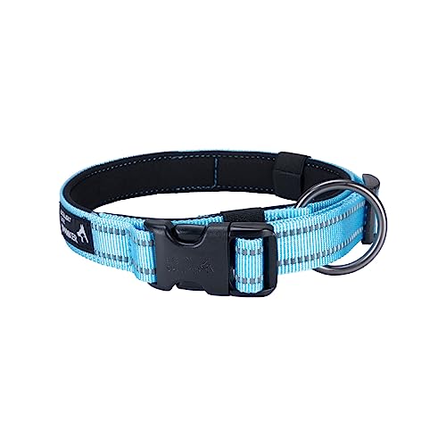 EXCELLENT ELITE SPANKER Reflektierendes Hundehalsband mit Sicherheitsverschluss, verstellbares Nylonhalsband für kleine, mittelgroße und große Hunde (L, LBUL) von EXCELLENT ELITE SPANKER
