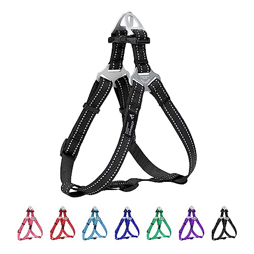 EXCELLENT ELITE SPANKER Schritt in Hundegeschirr Einstellbar Nicht Ziehen Hundegeschirr Welpengeschirr für Kleine Mittlere Große Hunde Training Walking von Haustier-Geschirr（BLK-L） von EXCELLENT ELITE SPANKER