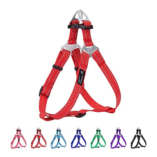 EXCELLENT ELITE SPANKER Schritt in Hundegeschirr Einstellbar Nicht Ziehen Hundegeschirr Welpengeschirr für Kleine Mittlere Große Hunde Training Walking von Haustier-Geschirr（RED，L） von EXCELLENT ELITE SPANKER