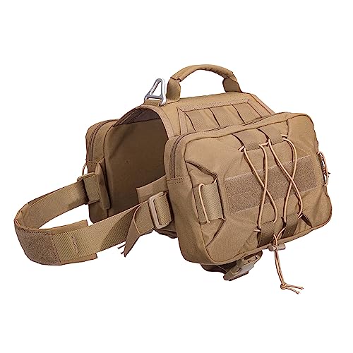 EXCELLENT ELITE SPANKER Service Jagd Hund Rucksack Rucksack Hundegeschirr Satteltasche Hunderucksack Einstellbar Molle Hund Rucksack für Mittelgroße Large Hunde(COB-L) von EXCELLENT ELITE SPANKER