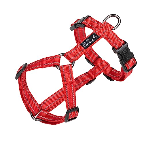 EXCELLENT ELITE SPANKER Spaziergang Hundegeschirr weich gepolstert reflektierende Weste Geschirr Anti-Twist-Leine für kleine mittlere große Hund Katze(RED,L) von EXCELLENT ELITE SPANKER