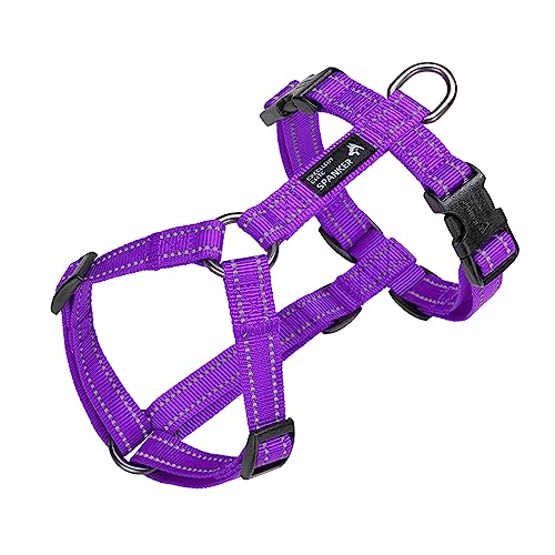 EXCELLENT ELITE SPANKER Kein Zug Hundegeschirr reflektierende Nylon Weste L-förmig einstellbar einfaches Haustier Geschirr für kleine mittlere große Rassen Hunde Walking Training(PUL-S) von EXCELLENT ELITE SPANKER