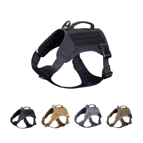 EXCELLENT ELITE SPANKER Taktisches Hundegeschirr Weste mit Griff Militärisches Hundegeschirr Verstellbares Trainingsgeschirr Kein Zug-Hundegeschirr(BLK-L) von EXCELLENT ELITE SPANKER
