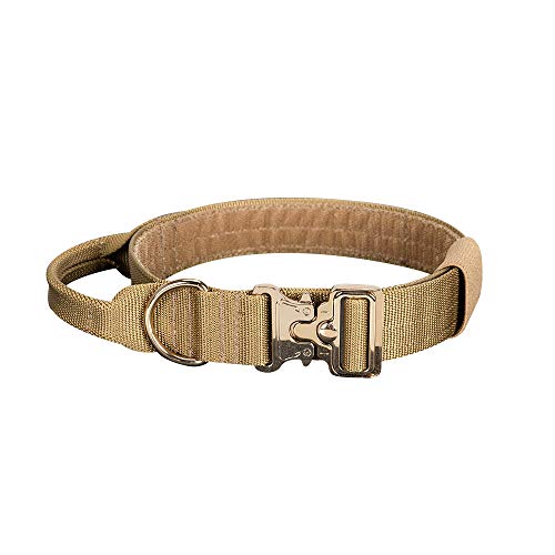 EXCELLENT ELITE SPANKER Taktisches Hundehalsband Militärisches einstellbares Heavy Duty Hundehalsband mit Metallschnalle und Kontrollgriff(COB) von EXCELLENT ELITE SPANKER