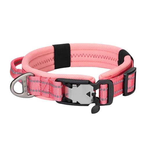 EXCELLENT ELITE SPANKER Weiches gepolstertes atmungsaktives Hundehalsband Reflektierendes Nylon Verstellbares Hundehalsband mit Schnellverschluss Magnetverschluss für Junge Mädchen Training(PIK) von EXCELLENT ELITE SPANKER