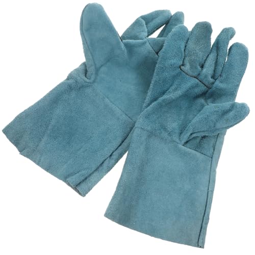 EXHUMKY 1 Paar Bissfeste Trainingshandschuhe für Hunde Multifunktionale Schutzhandschuhe aus Rindsleder Wiederverwendbar Sicherer Schutz Flexibles Fingerdesign von EXHUMKY