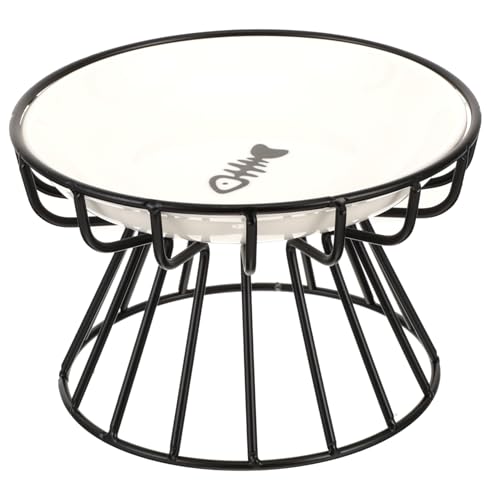 EXHUMKY 1 Satz Erhöhter Katzennapf mit Ergonomische Futter und Wasserschale für Katzen rutschfest Einfach zu Reinigen für Kleine Haustiere mit Schwarzem Eisenrahmen EXHUMKY 1 Satz Erhöhter Katzennapf mit Ergonomische Futter und Wasserschale für Katzen rutschfest Einfach zu Reinigen für Kleine Haustiere mit Schwarzem Eisenrahmen von EXHUMKY