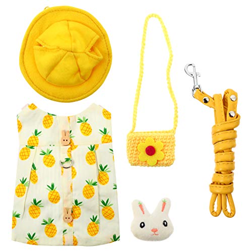 EXHUMKY 1 Satz Kaninchen Outfit und Geschirr Set mit Niedlichem Hut und Tasche Verstellbare Leine für Kleine Haustiere Geeignet für Kaninchen Meerschweinchen und EXHUMKY 1 Satz Kaninchen Outfit und Geschirr Set mit Niedlichem Hut und Tasche Verstellbare Leine für Kleine Haustiere Geeignet für Kaninchen Meerschweinchen und von EXHUMKY