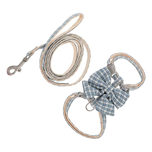 EXHUMKY 1 Satz Katzen Geschirr mit Verstellbarer Leine Entkommen Katzenharness für Kleine Katzen Blau Bequem und Sicher für und von EXHUMKY