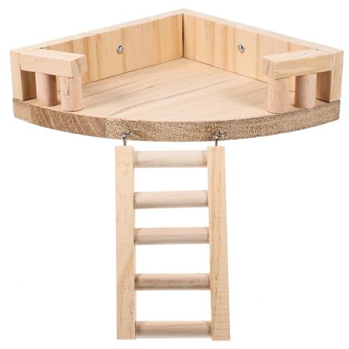 EXHUMKY 1 Satz Kletterleiter aus Holz für Hamster Stufige Plattform mit Interessanter Rampe für Kleintiere Fördert das Spielverhalten Mentale Gesundheit von EXHUMKY