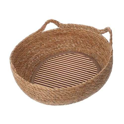 EXHUMKY 1 Satz Rattan Katzenstreu Heimtierbedarf Katzenbett Hundebett Haustier Warm Ordentlich Katzenkorb Katzenhaus Im Freien Haustier Schlafhaus Katzennestbett Rohrkolbengras Hellbraun EXHUMKY 1 Satz Rattan Katzenstreu Heimtierbedarf Katzenbett Hundebett Haustier Warm Ordentlich Katzenkorb Katzenhaus Im Freien Haustier Schlafhaus Katzennestbett Rohrkolbengras Hellbraun von EXHUMKY