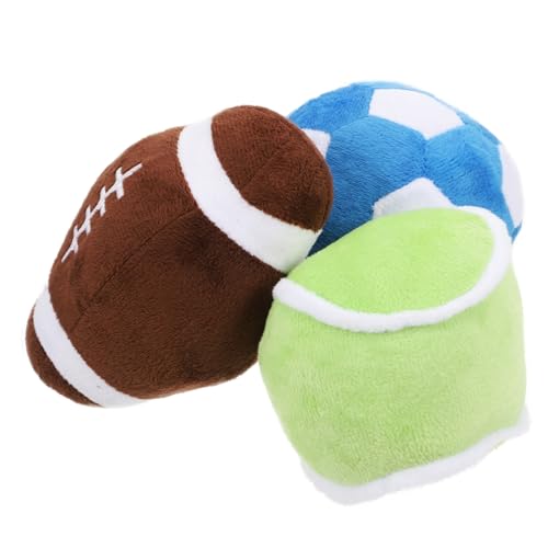 EXHUMKY 1 Satz Tennis Mahlen von Haustieren Zähne große Kuscheltiere für Hunde Quietschende Tennisbälle für Hunde Hundeball -Fußball Fußballkissenbezüge Hundewerfer Footba PP Baumwolle von EXHUMKY
