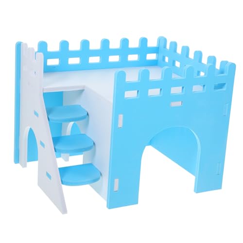 EXHUMKY 1 Satz Unterstand aus massivem Holz kleines Tier Verstecke Meerschweinchenhaus Haustier zartes Rattenversteck Hamster ausweichen Ratten -Versteck Hamsterhaus PVC von EXHUMKY