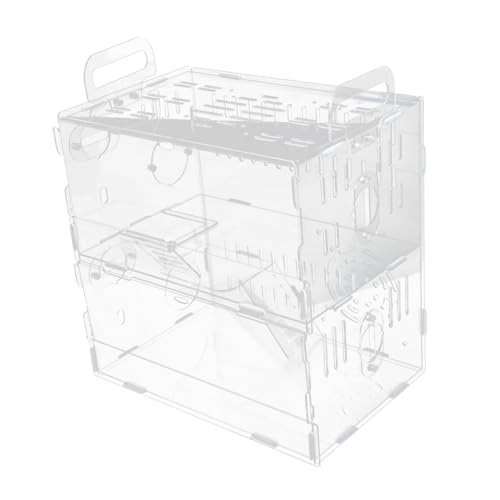 EXHUMKY 1 Stück Transparenter Acryl-hamsterkäfig, Transparenter Acryl-Hamster-meerschweinchen-schlosskäfig, Zufälliger Griff EXHUMKY 1 Stück Transparenter Acryl-hamsterkäfig, Transparenter Acryl-Hamster-meerschweinchen-schlosskäfig, Zufälliger Griff von EXHUMKY