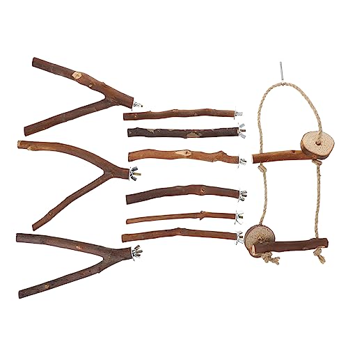 EXHUMKY 10stücke Vogelspielzeug Teiliges Für Papageien Naturholz Kletterstangen Für Vögel Sicheres Spielzeug Aktivität Und Beschäftigung Im Käfig Für Wellensittiche Und EXHUMKY 10stücke Vogelspielzeug Teiliges Für Papageien Naturholz Kletterstangen Für Vögel Sicheres Spielzeug Aktivität Und Beschäftigung Im Käfig Für Wellensittiche Und von EXHUMKY