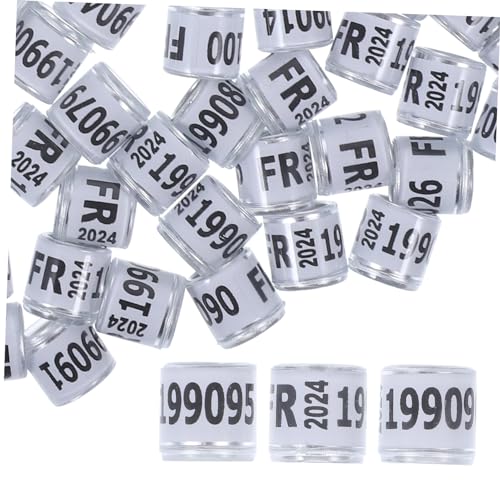 EXHUMKY 100 Stücke Taube Bein Bands Racing Pigeon Fußkettchen Nummeriert Identifikation Aluminium Kunststoff Material von EXHUMKY