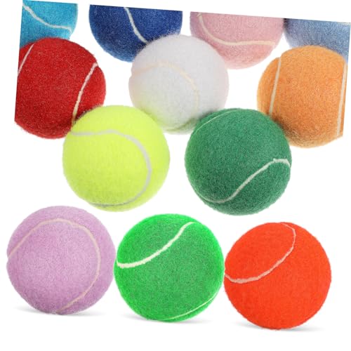 EXHUMKY 12 Stück Teiliges Tennisball für Hunde Kleine Hundebälle aus Robustem mit Mesh Tragetasche für Welpentraining Apportierspiele und Langanhaltenden Spielspaß von EXHUMKY