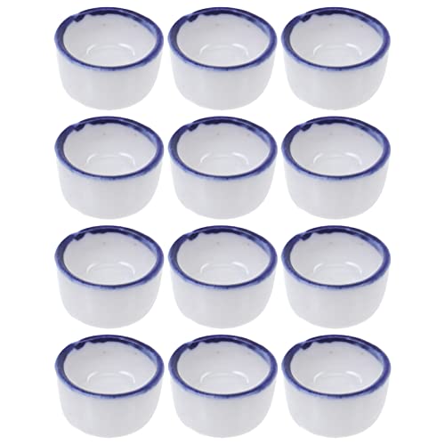 EXHUMKY 12Stücke Mini Wasserschalen aus Keramik für Reptilien für Spinnen und Kleine Haustiere zu Reinigen Langlebig und Sicher Terrarien von EXHUMKY