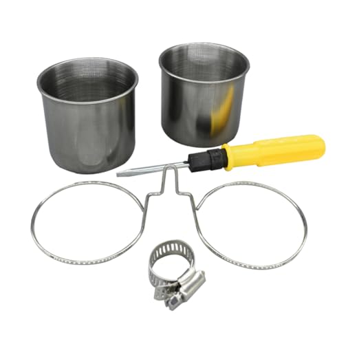 EXHUMKY 1Satz Vogel Futterstation mit Dual Cup Design Hängend für Papageien und Langlebiger Futterbehälter Zubehör für Tägliche Fütterung mit Mehreren EXHUMKY 1Satz Vogel Futterstation mit Dual Cup Design Hängend für Papageien und Langlebiger Futterbehälter Zubehör für Tägliche Fütterung mit Mehreren von EXHUMKY