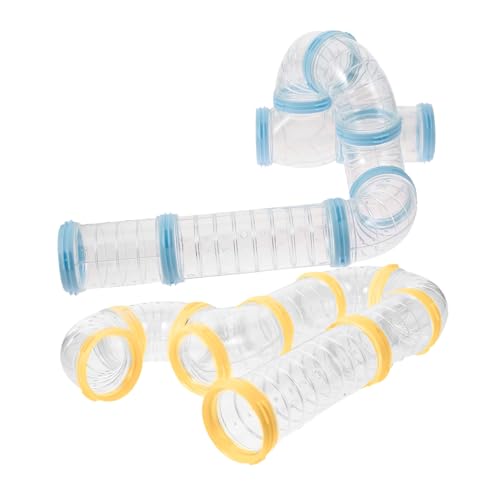 EXHUMKY 2 Sätze Hamsterkäfig Externe Röhren DIY Verbindung Zubehör Transparente Tunnel für Zwerghamster für Kreativen Spielspaß und Einfache von EXHUMKY