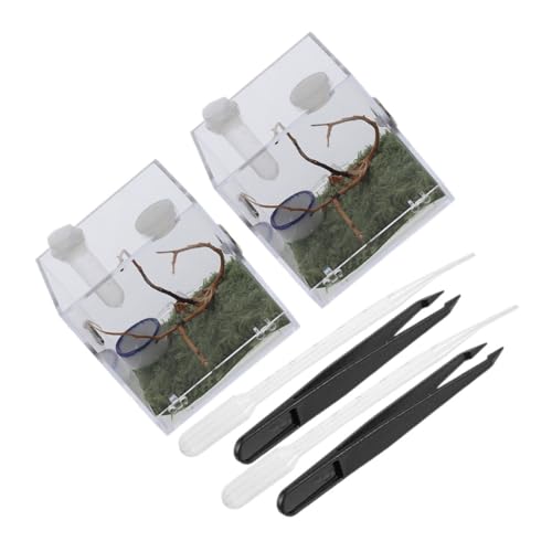 EXHUMKY 2 Sätze Zuchtbox Set groß Gehäuse Tarantel Spinnen -Terrarium Fütterung Springspinne-Gehege-Set Spinnengehege Spinnenzuchtfall Zubehör für den Lebensraum der Springspinne Acryl EXHUMKY 2 Sätze Zuchtbox Set groß Gehäuse Tarantel Spinnen -Terrarium Fütterung Springspinne-Gehege-Set Spinnengehege Spinnenzuchtfall Zubehör für den Lebensraum der Springspinne Acryl von EXHUMKY