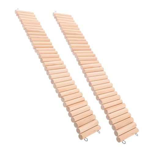 EXHUMKY 2stücke Holzleiter Für Kleintiere Hamster Und Chinchilla Kletterspielzeug Für Rattenkäfig Haustier-leiterzubehör Kau Und Aktivitätsbrücke Für Kleintierkäfig von EXHUMKY