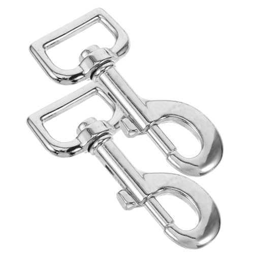 EXHUMKY 2 Stück Hundeleinenschnalle drehbare Karabinerhaken Hundeleine Clip schwer robuster Karabinerhaken Haustier Schlüssel Kette Drehschütze Hundeleine Kleiner Clip Zinklegierung Silber von EXHUMKY