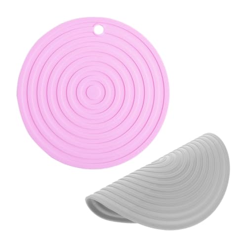 EXHUMKY 2 Stück Isoliermatten für Heiße Gerichte rutschfeste Runde Untersetzer Hitzebeständige Tischschutzmatten für Esszimmer und Haustierfutter Hellgrau Rosa EXHUMKY 2 Stück Isoliermatten für Heiße Gerichte rutschfeste Runde Untersetzer Hitzebeständige Tischschutzmatten für Esszimmer und Haustierfutter Hellgrau Rosa von EXHUMKY
