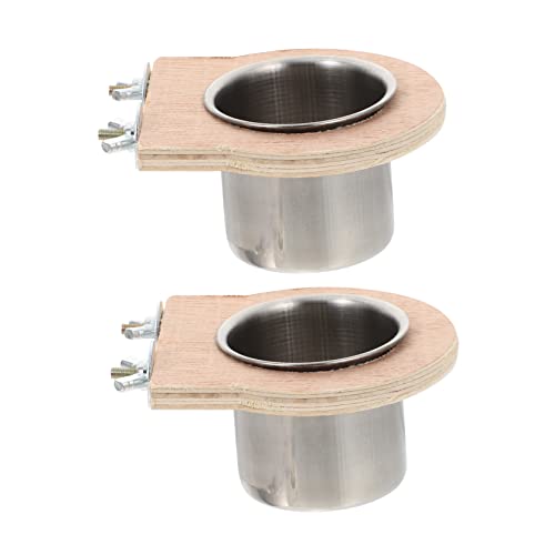 EXHUMKY 2 Stücke Edelstahlschüssel Mit Holz Rack Papagei Trinkschale Vogel Wasserbecken EXHUMKY 2 Stücke Edelstahlschüssel Mit Holz Rack Papagei Trinkschale Vogel Wasserbecken von EXHUMKY