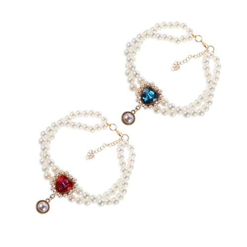 EXHUMKY 2 Stücke Faux Perle Hundehalsbänder Haustier Halskette Katze Mit Herz Charme Für Kleine Hunde Katzen Hochzeit Geburtstag Party Schmuck EXHUMKY 2 Stücke Faux Perle Hundehalsbänder Haustier Halskette Katze Mit Herz Charme Für Kleine Hunde Katzen Hochzeit Geburtstag Party Schmuck von EXHUMKY