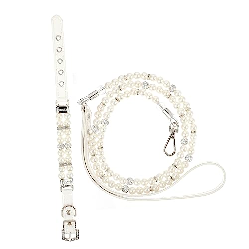 EXHUMKY Luxuriöses 2-teiliges Hundehalsband- und Leinen-Set für Haustierveranstaltungen und Den Außenbereich von EXHUMKY