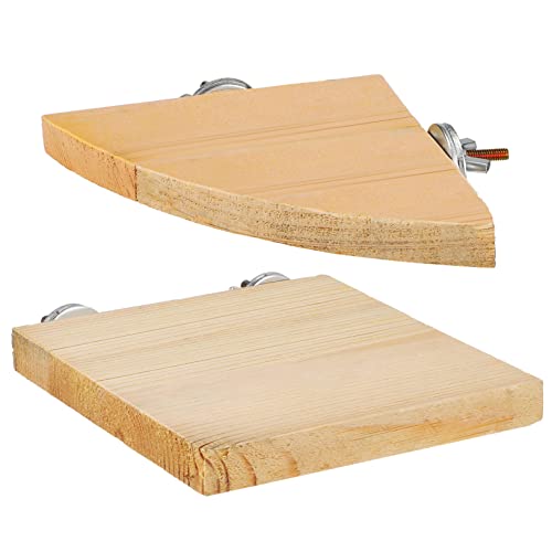 EXHUMKY 2Stücke Käfig Plattform für Große Vögel Kletterstand aus Holz Sicherer für Papageien und Sittiche Käfigzubehör Vogelspielzeug von EXHUMKY