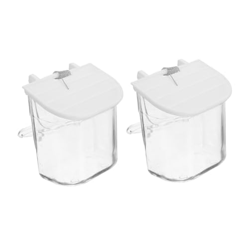 EXHUMKY 2Stücke Vogelkäfig Futterschale mit Schutzdesign Wasserschale für Papageien Tauben und Funktion Vielseitig Einsetzbar zu Reinigen aus Langlebigem von EXHUMKY