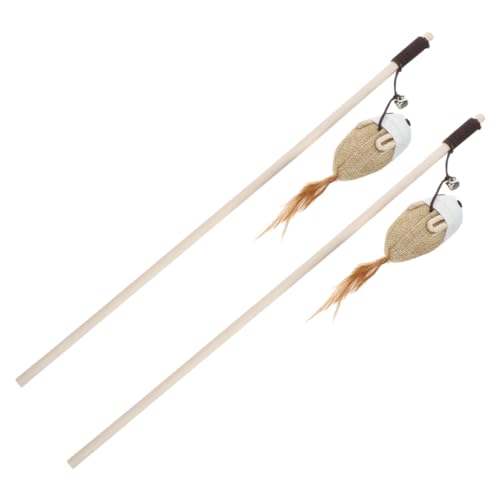 EXHUMKY 2st Katzen-Teaser-Stick Interaktives Katzenspielzeug Katze Zauberstab Katzenspielzeug Für Wohnungskatzen, Kätzchen Katzenhängematte Katzenfutter Katzenstockspielzeug Holzstange EXHUMKY 2st Katzen-Teaser-Stick Interaktives Katzenspielzeug Katze Zauberstab Katzenspielzeug Für Wohnungskatzen, Kätzchen Katzenhängematte Katzenfutter Katzenstockspielzeug Holzstange von EXHUMKY