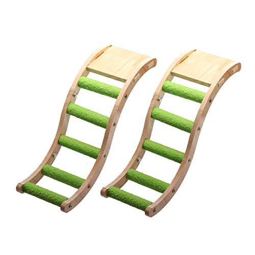 EXHUMKY 2stücke Papageienspielzeug Aus Holz Vogelkäfigzubehör Für Wellensittiche Und Sittiche Klettern Leiter-Spielzeug Für Kleine Und Mittelgroßen Vögel Zum Beschäftigen von EXHUMKY