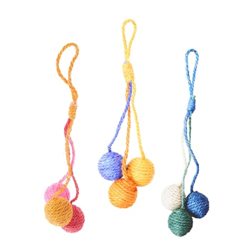 EXHUMKY 3 Stücke Katzenspielzeug Sisalball interaktive Kugel Katzenkugeln für Innenkatzen Katzenball mit Seil Bälle Bälle Kratzball für Katzen Kratzball für Kätzchen Katzenbälle EXHUMKY 3 Stücke Katzenspielzeug Sisalball interaktive Kugel Katzenkugeln für Innenkatzen Katzenball mit Seil Bälle Bälle Kratzball für Katzen Kratzball für Kätzchen Katzenbälle von EXHUMKY