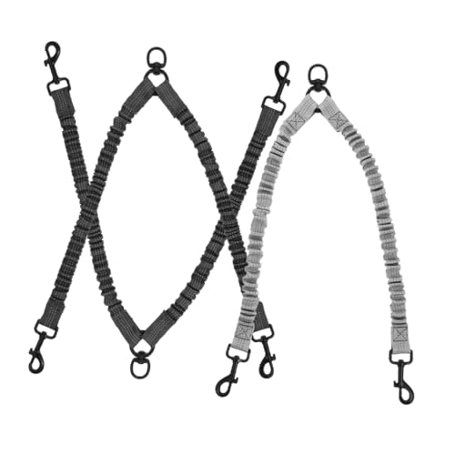 EXHUMKY 3Stücke Reflektierende Doppelleine für Elastische Doppelte Welpenleine für mit Hunden und Langlebig von EXHUMKY