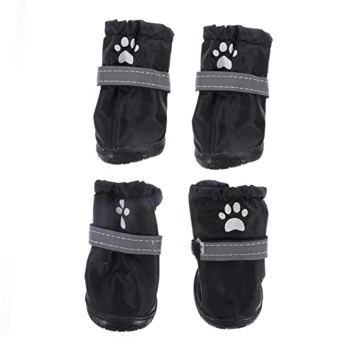 EXHUMKY Hundeschuhe Regenstiefel Set 4tlg Hundeschuhe Atmungsaktiv Für Die Jahreszeiten von EXHUMKY