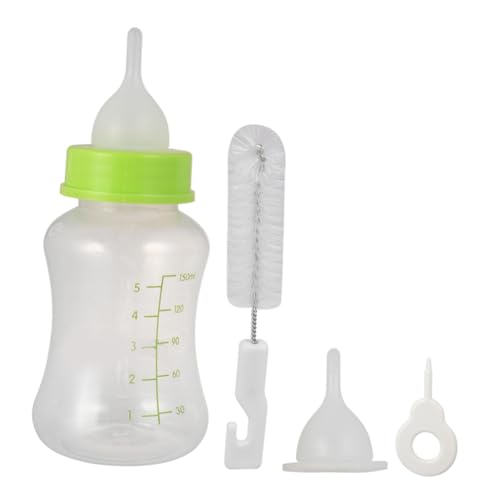 EXHUMKY 4 Stück Welpen Fütterungsflasche mit Breitem Mund Langlebig und Sicher Inklusive Ersatzbürsten zur Reinigung Geeignet für Kleine Hunde und Haustiere Farbe Zufällig Zufällige Farbe von EXHUMKY