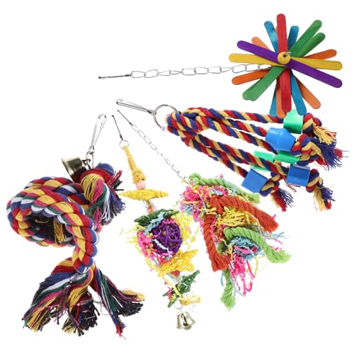 EXHUMKY 5stücke Teiliges Papageien-Spielzeug Buntes Und Hängendes Kauspielzeug Für Vögel Für Wellensittiche Und Nymphensittiche Fördert Das Kauen Und Spielen Einfache Befestigung Im EXHUMKY 5stücke Teiliges Papageien-Spielzeug Buntes Und Hängendes Kauspielzeug Für Vögel Für Wellensittiche Und Nymphensittiche Fördert Das Kauen Und Spielen Einfache Befestigung Im von EXHUMKY